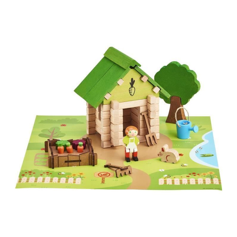 The Gardener's Hut 60 Pieces - JEUJURA - Natural Wood Construction Gam