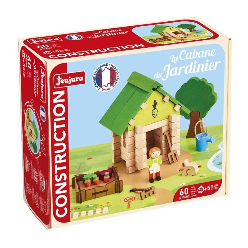 The Gardener's Hut 60 Pieces - JEUJURA - Natural Wood Construction Gam