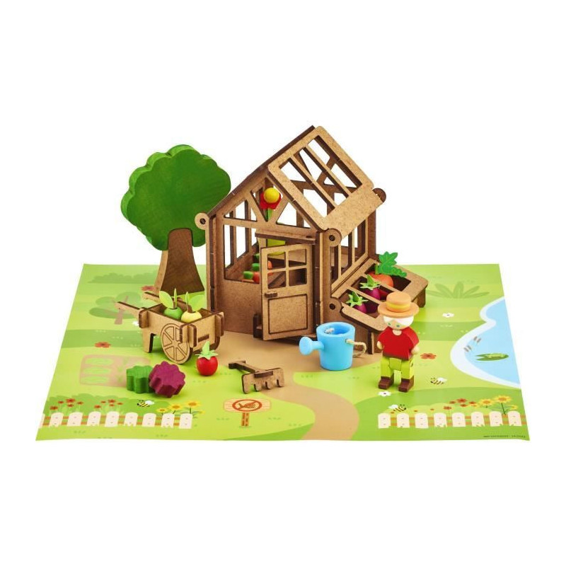 The Gardener's Greenhouse 40 Pieces - JEUJURA - Natural Wood Construct