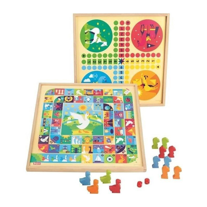 JEUJURA Game of goose and small horses - Wooden tray