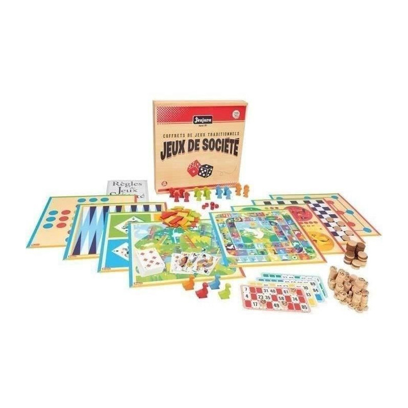 JEUJURA Traditional board games box - Wooden box