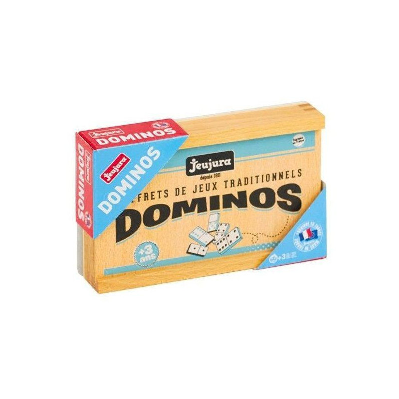 JEUJURA Wooden Domino Game - Wooden Box