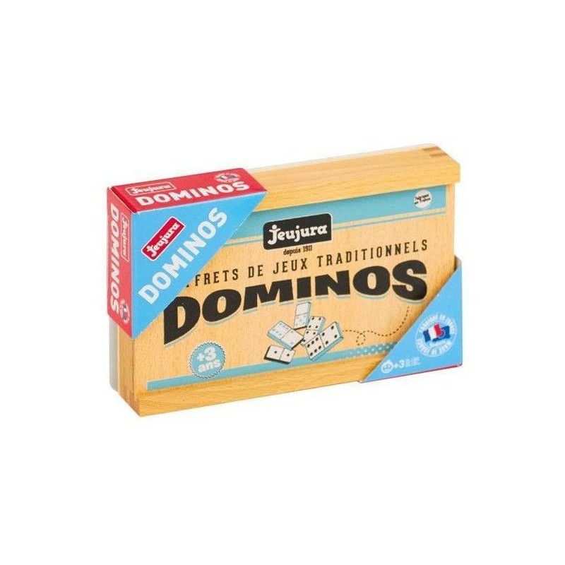 JEUJURA Wooden Domino Game - Wooden Box