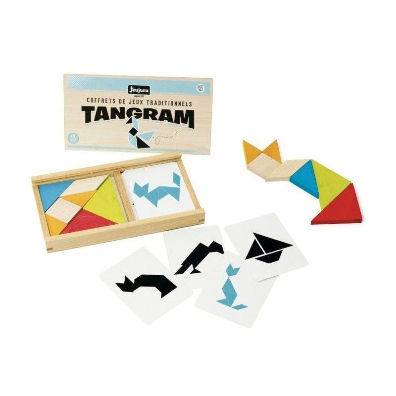 JEUJURA Wooden Tangram Set - Wooden Box