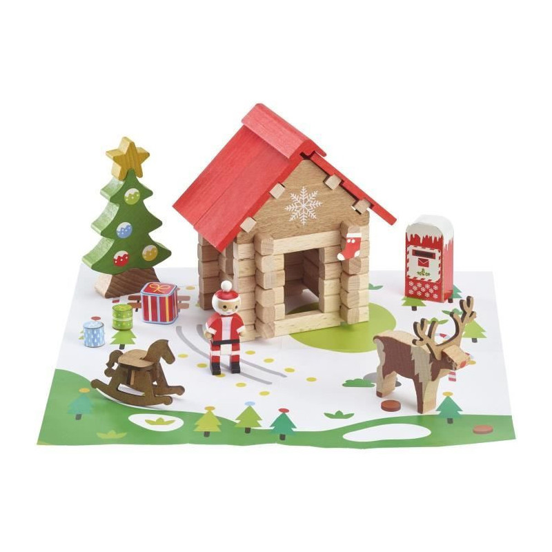 Santa's Cabin - Construction Game - JEUJURA - 60 pieces
