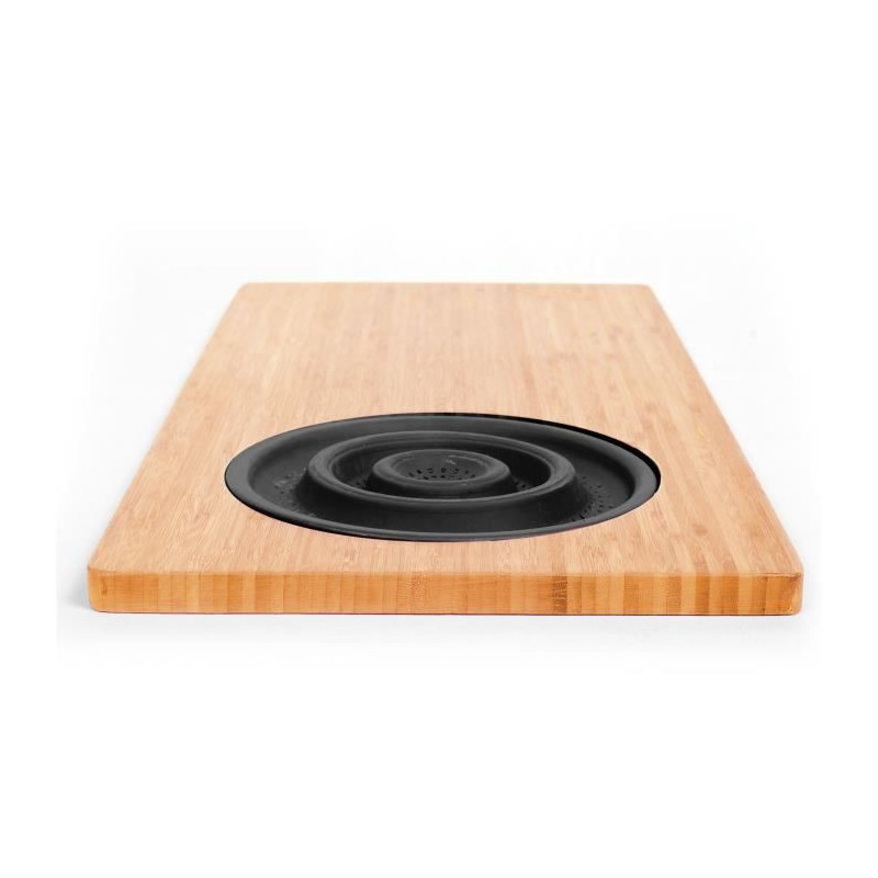 JOCCA - 1633N - Bamboo Cutting Board with Strainer - Black