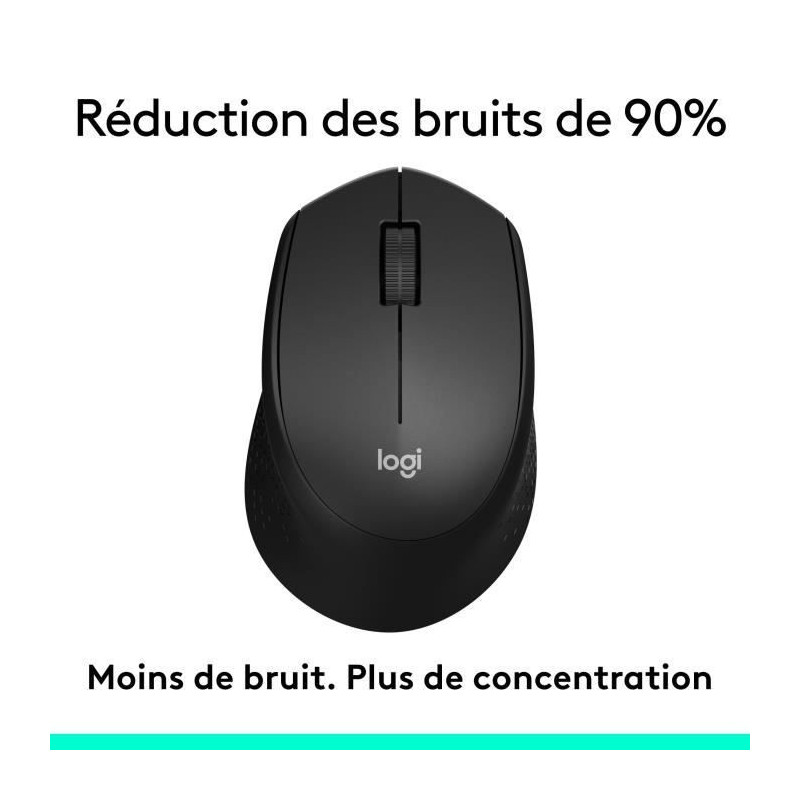 LOGITECH M330 Silent Plus Silent Plus Mouse - Wireless - Black