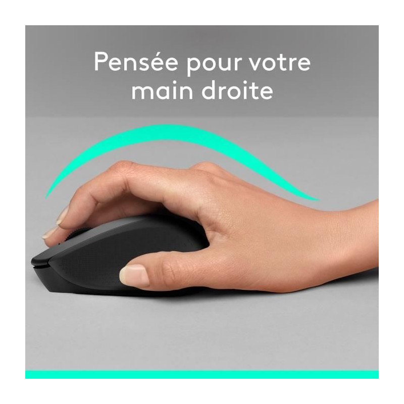 LOGITECH M330 Silent Plus Silent Plus Mouse - Wireless - Black