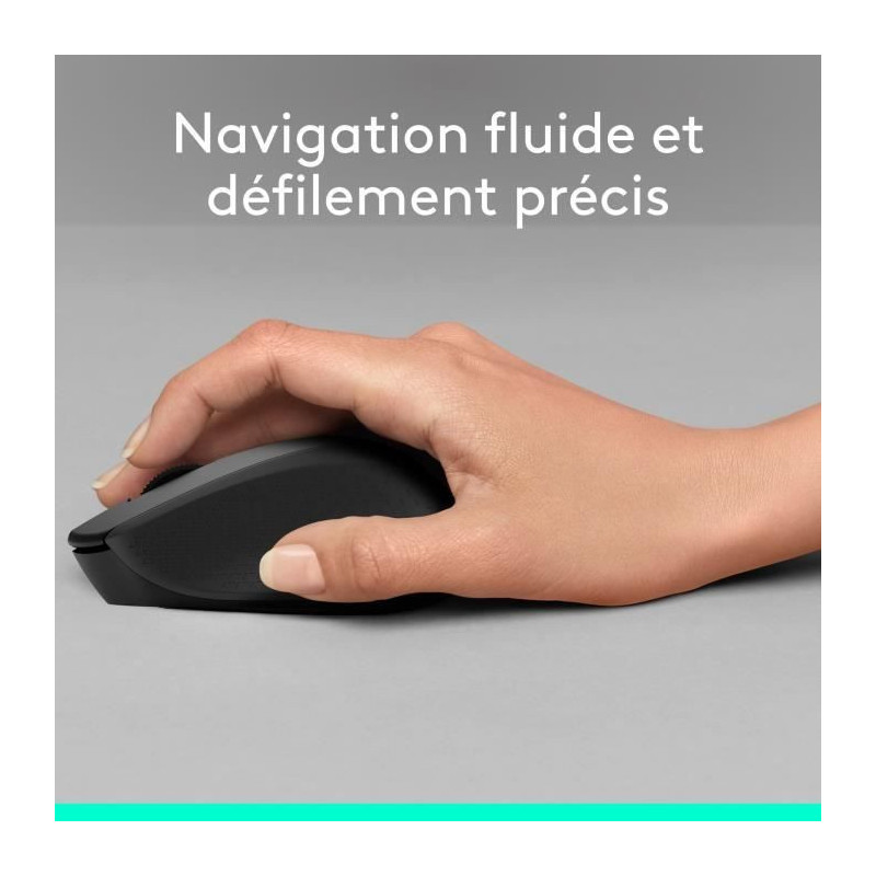 LOGITECH M330 Silent Plus Silent Plus Mouse - Wireless - Black