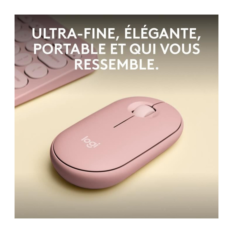 LOGITECH - Wireless mouse - Pebble Mouse 2 M350s - Pink - (910-007014)
