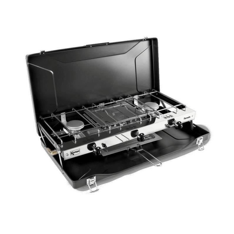 Gas stove - KAMPA - Fornello - 2 burners and 1 grill - Black