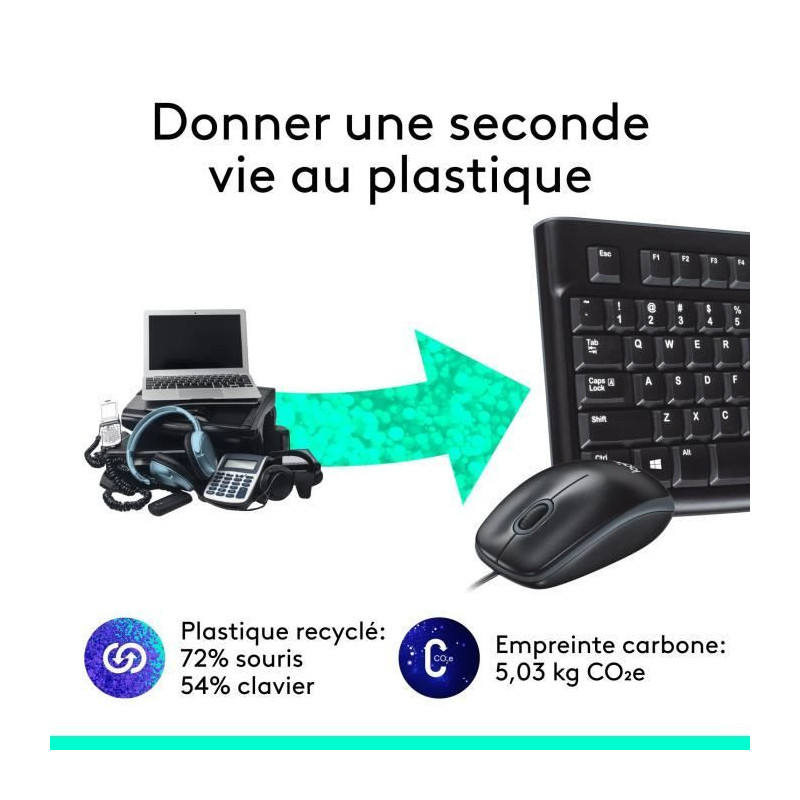 LOGITECH Wired Keyboard and Mouse Pack - MK120