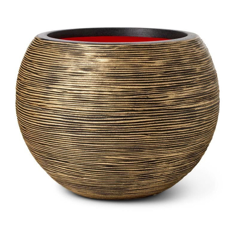 Ball vase - CAPI EUROPE - RIB NL - 40 x 32 cm - Black / Gold
