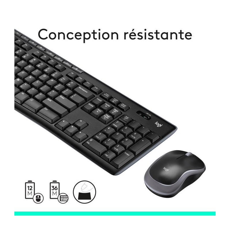 LOGITECH MK270 Mouse Keyboard Kit - Wireless - QWERTY