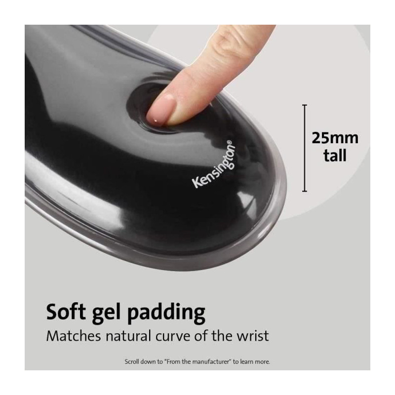 Ergonomic mouse pad - Wrist Rest - KENSINGTON - Duo Gel Black / Red