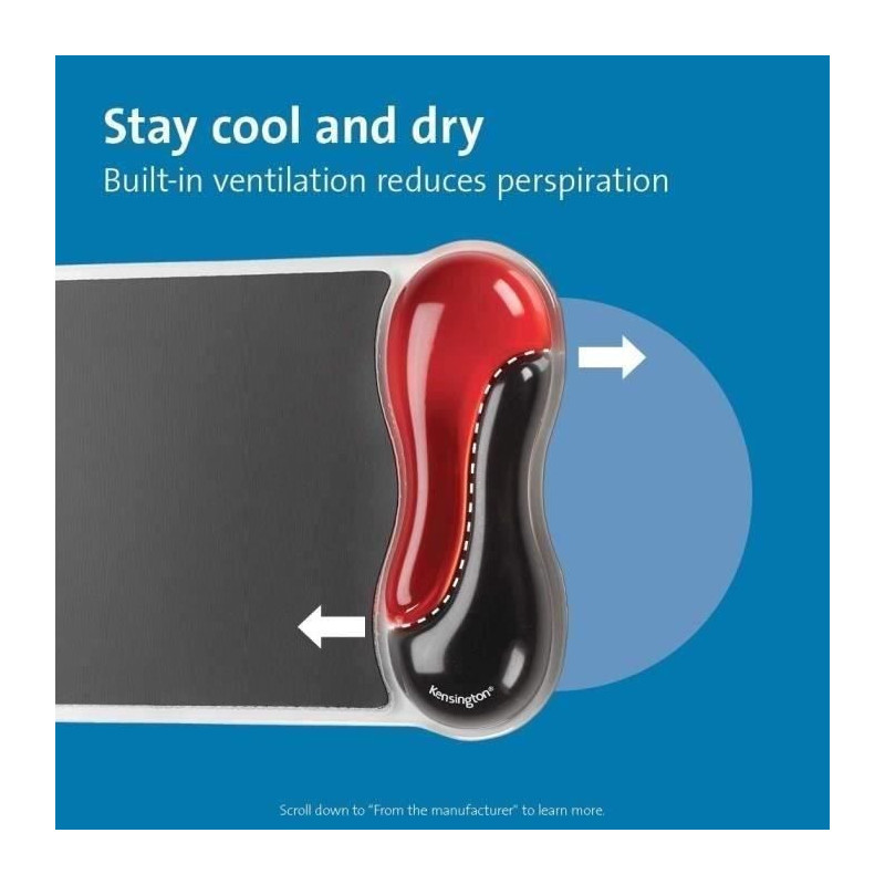 Ergonomic mouse pad - Wrist Rest - KENSINGTON - Duo Gel Black / Red