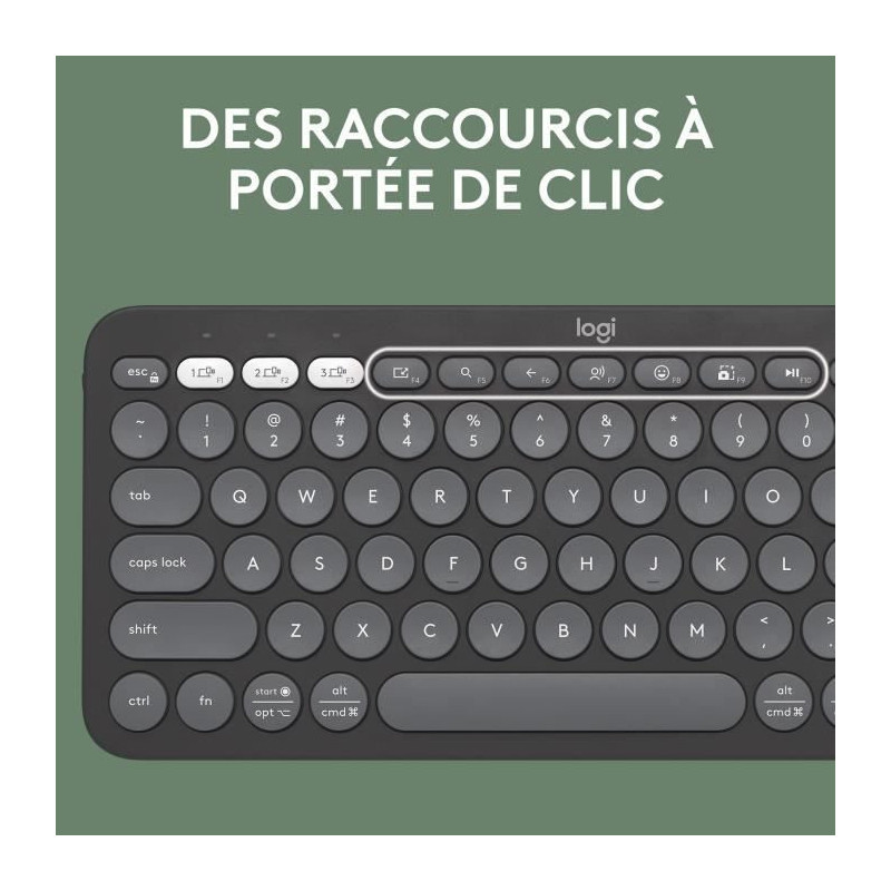 LOGITECH - Wireless keyboard - Pebble Keys 2 K380s - Bluetooth - Easy-