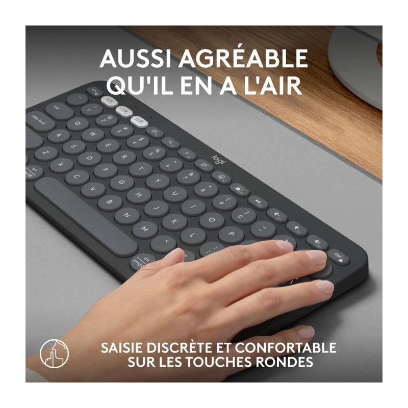 LOGITECH - Wireless keyboard - Pebble Keys 2 K380s - Bluetooth - Easy-