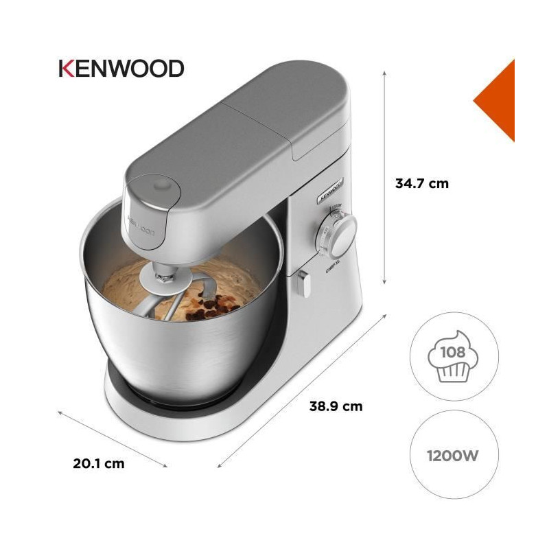 Pastryal robot - Kenwood KVL4110S Chef XL - Stainless steel