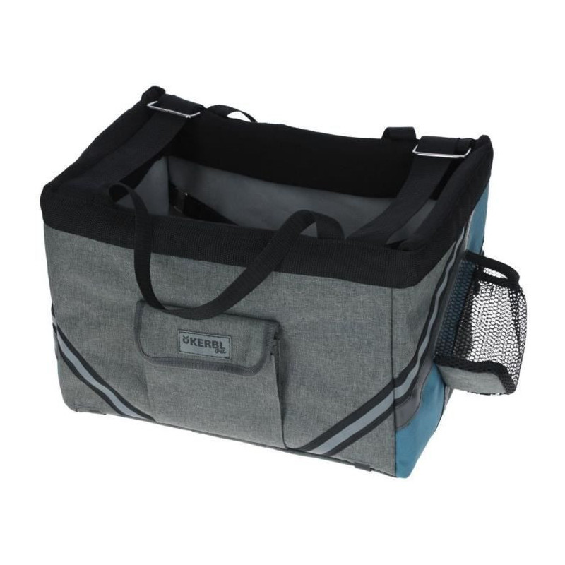 KERBL Bicycle bag for dogs or cats - Vacation - Grey/blue - 38x29x25 c