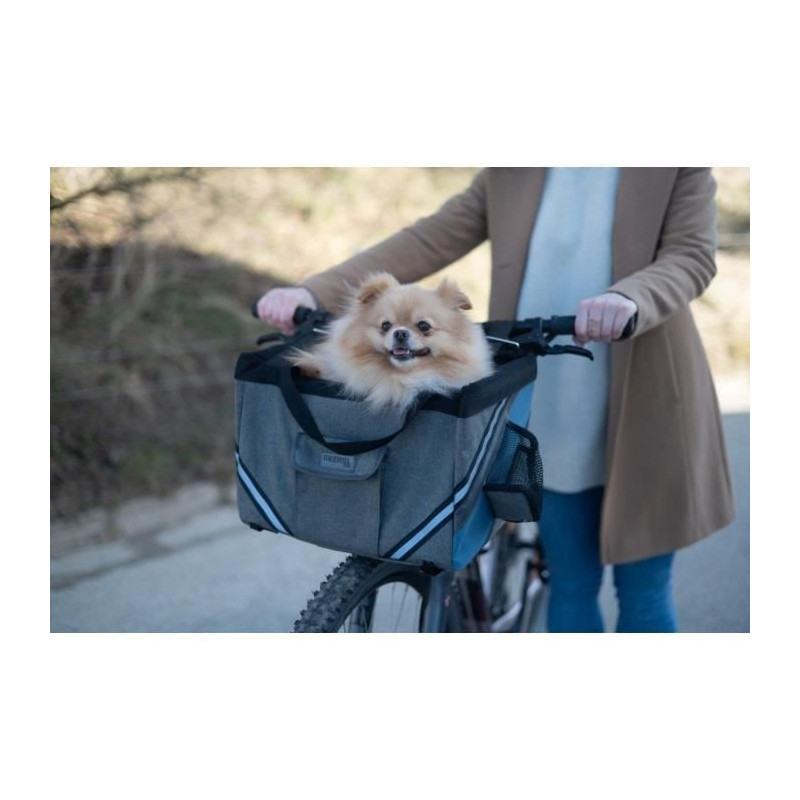 KERBL Bicycle bag for dogs or cats - Vacation - Grey/blue - 38x29x25 c