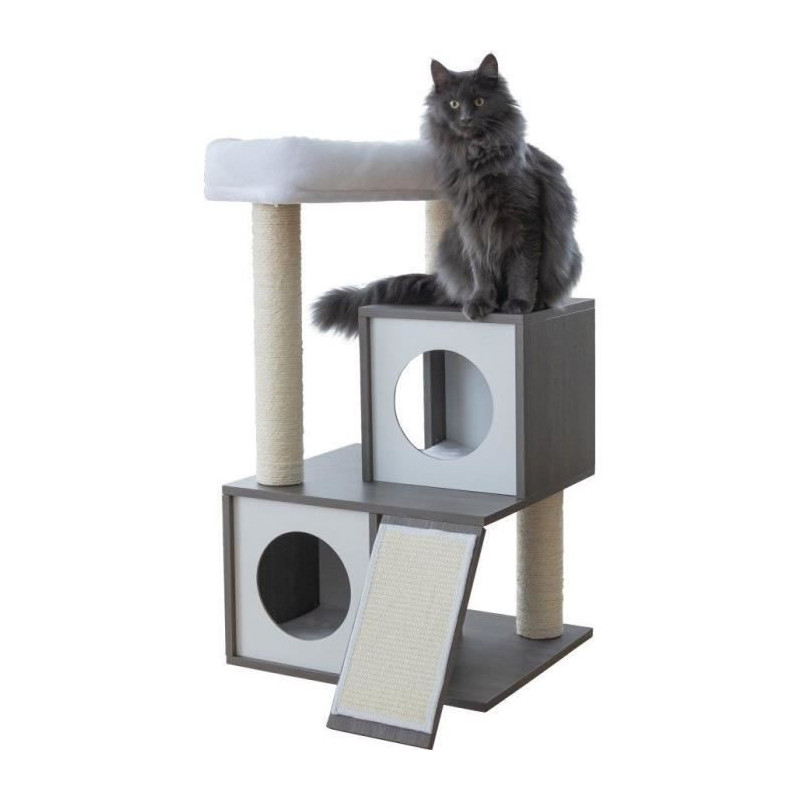 KERBL - FLAIR cat tree - 48x44x86cm - White/grey - Sisal