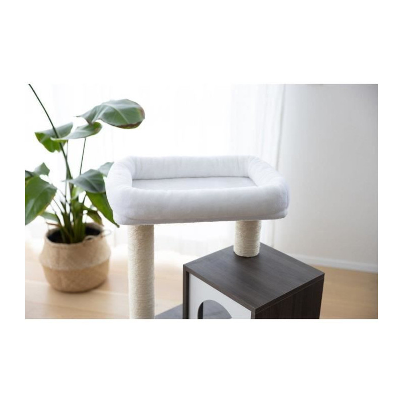 KERBL - FLAIR cat tree - 48x44x86cm - White/grey - Sisal