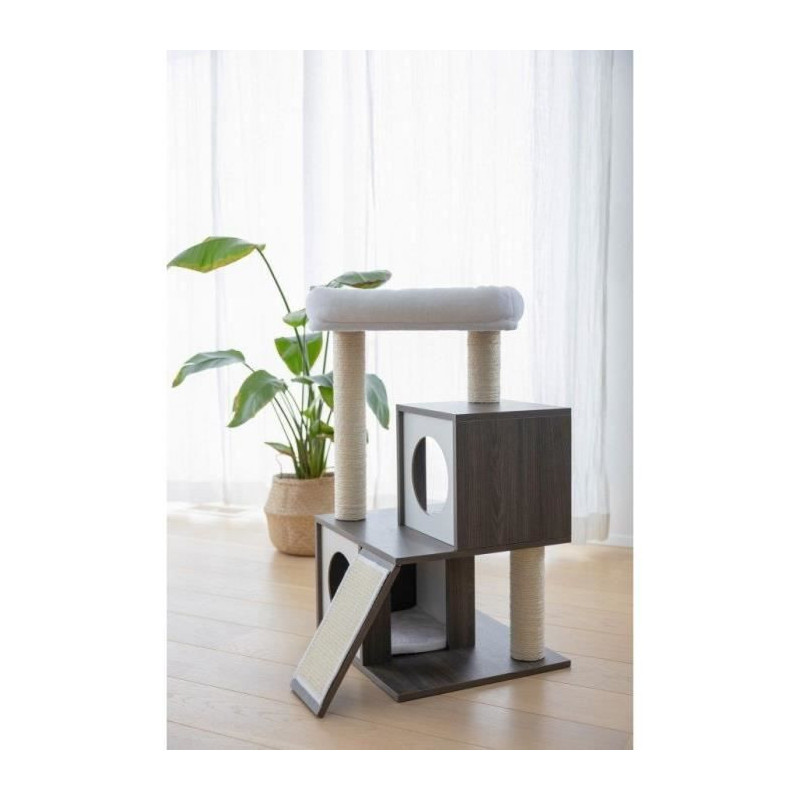 KERBL - FLAIR cat tree - 48x44x86cm - White/grey - Sisal