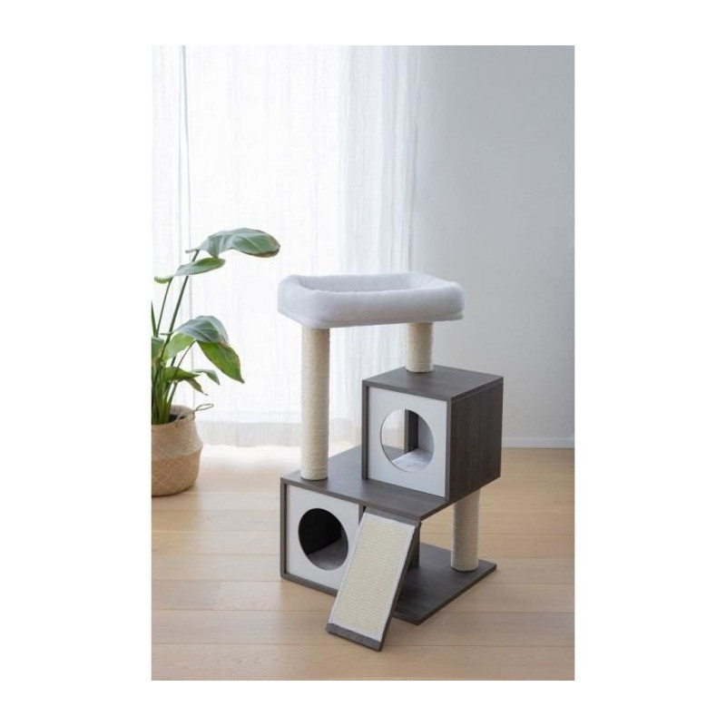 KERBL - FLAIR cat tree - 48x44x86cm - White/grey - Sisal
