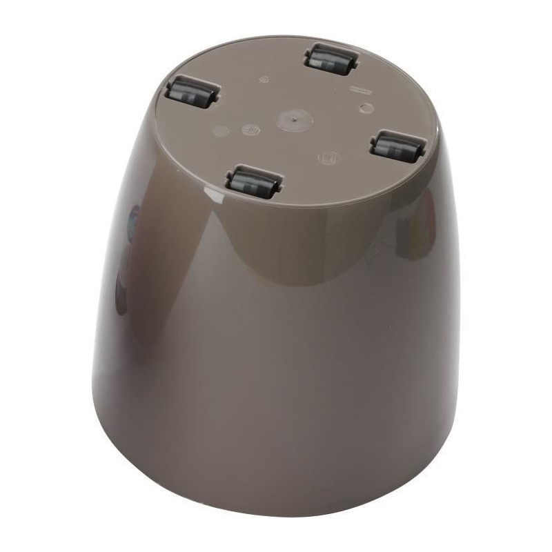 Shiny flowerpot - GARDEN ID - Shiny Taupe with wheels - 30 x 27 cm - C