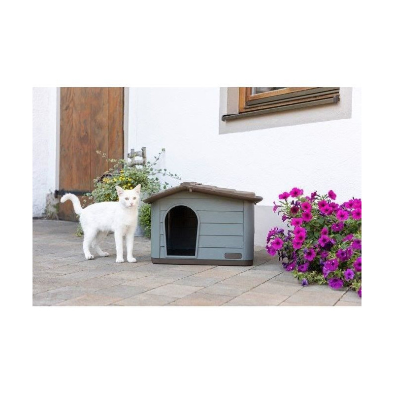 KERBL Outdoor plastic kennel for cats or dogs Size M - 75 x 59 x 55 cm