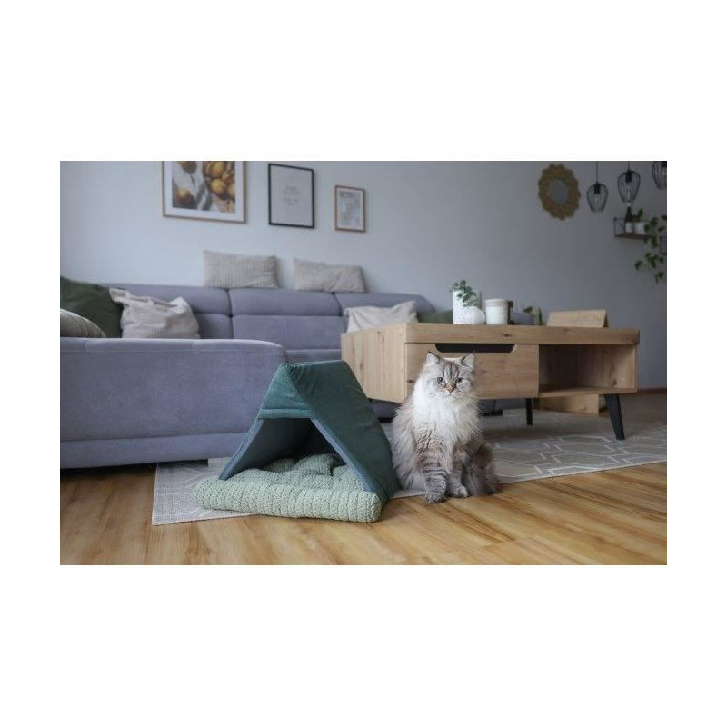 Cat bed - KERBL - ANNE - 45 x 40 x 34 cm - Green