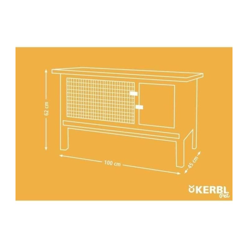 KERBL - FRED rodent hutch 100 x 45 x 62 cm