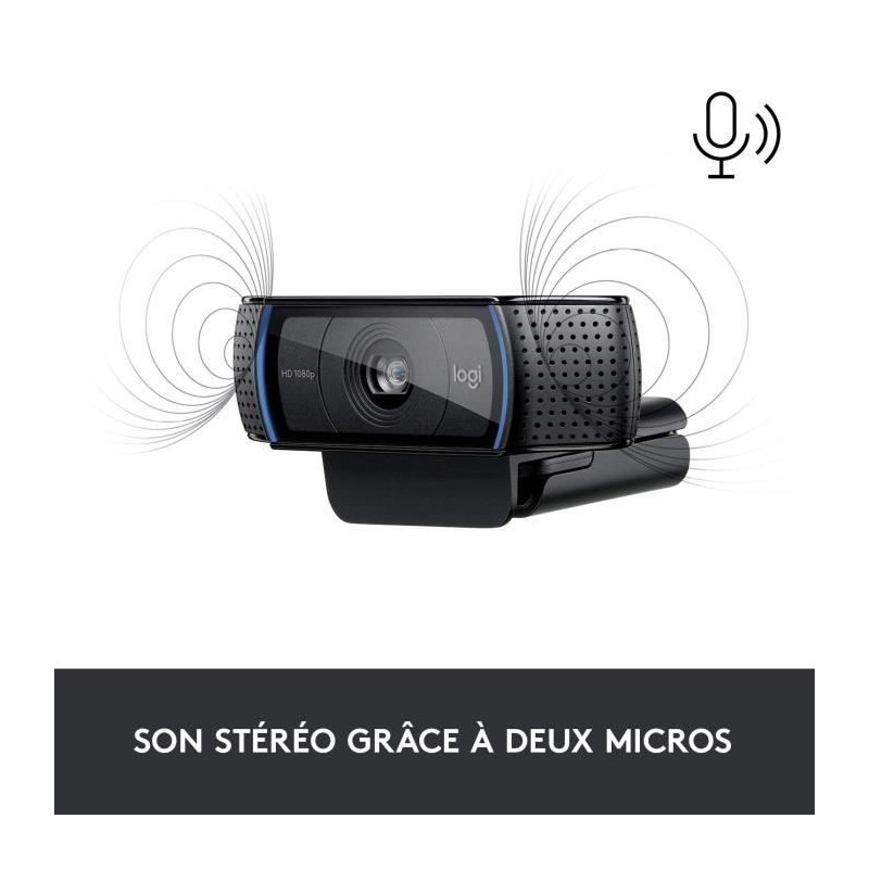 LOGITECH Webcam HD Pro C920 Refresh - Built-in Microphone - Ideal Face