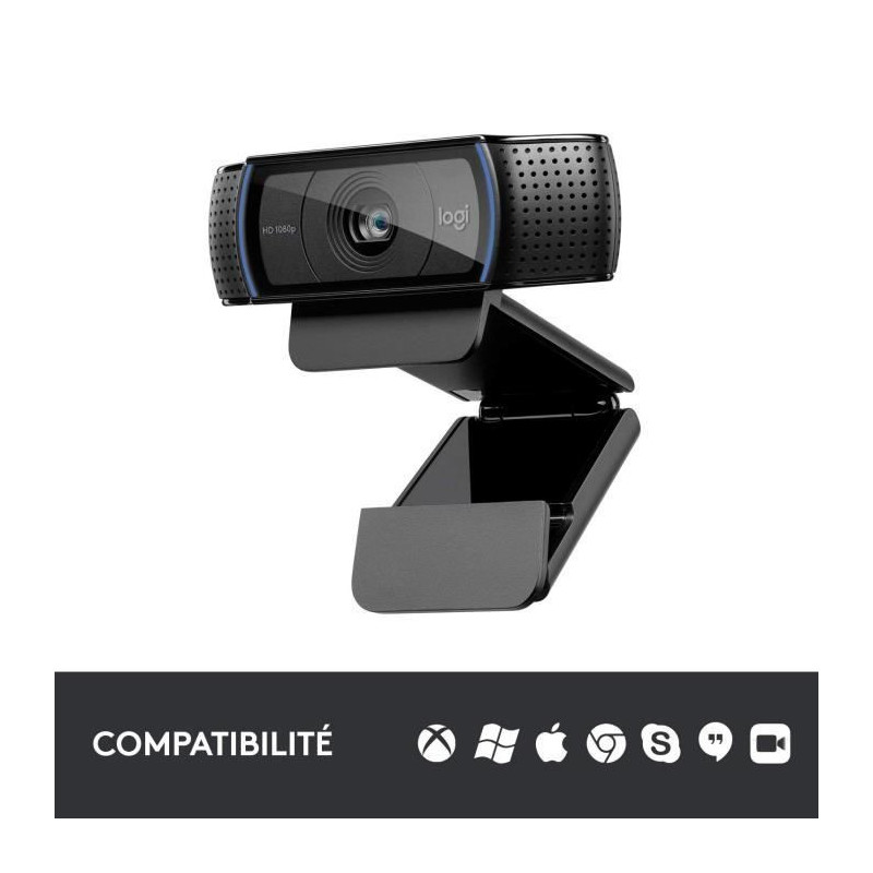 LOGITECH Webcam HD Pro C920 Refresh - Built-in Microphone - Ideal Face