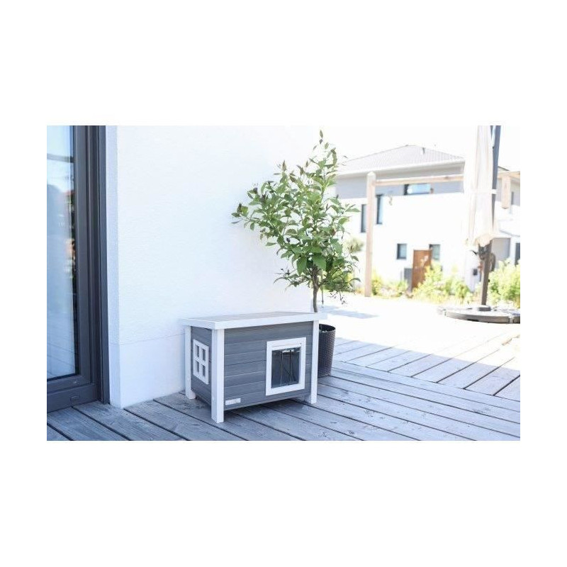 Cat house - KERBL - ECO Eli - Grey / White - 57 x 45 x 43 cm