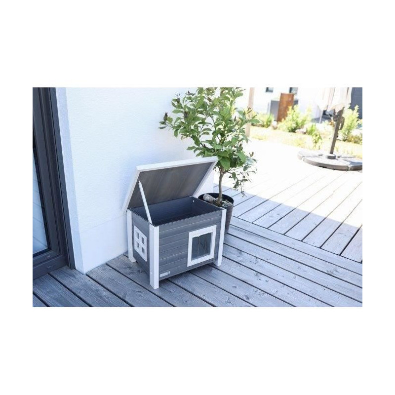 Cat house - KERBL - ECO Eli - Grey / White - 57 x 45 x 43 cm