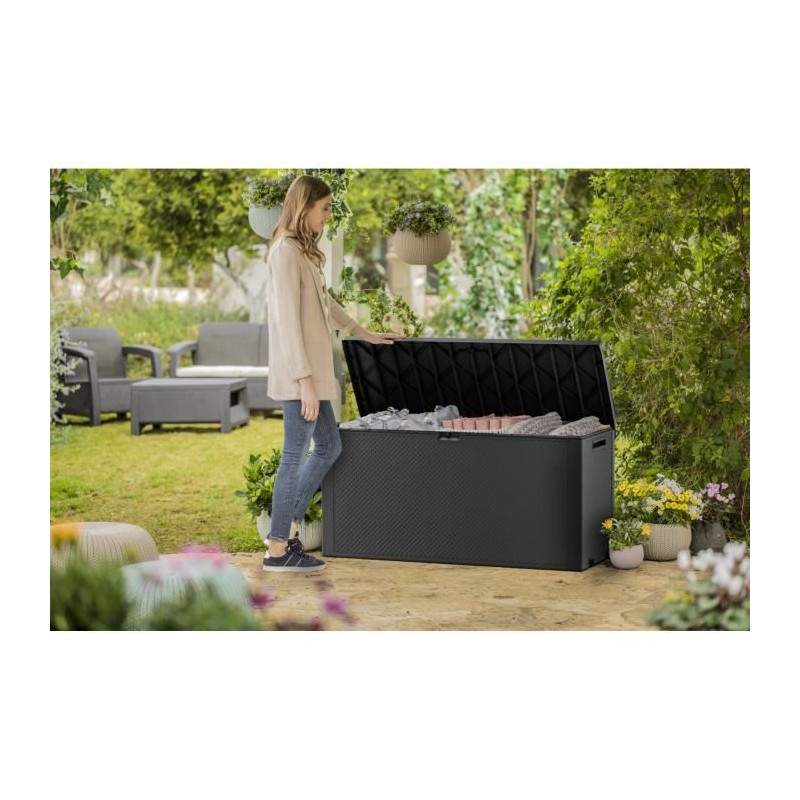 Keter - Résine exterior storage chest 270 liters Gray - Emily garden