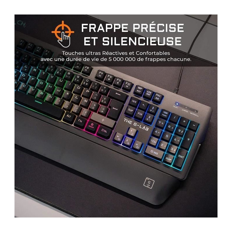 RGB Gaming Keyboard - Wrist Rest - FR