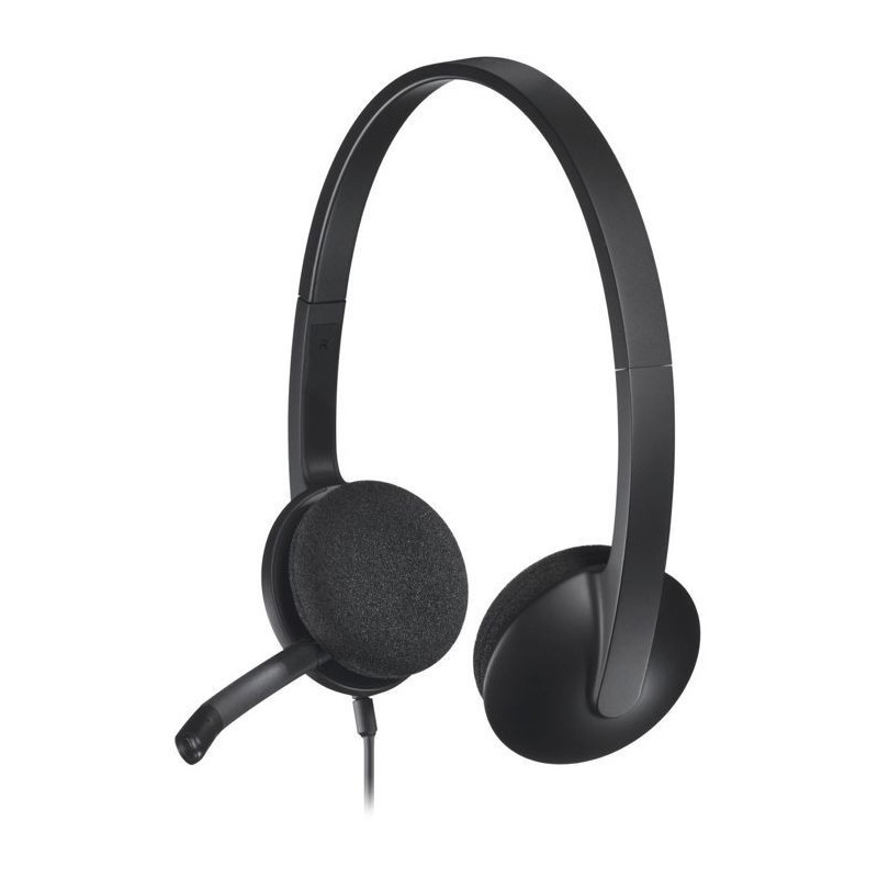 LOGITECH - H340 Wired USB Stereo Headphones - Black