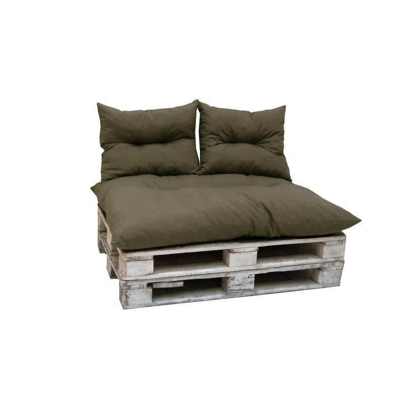 Classic pallet kit - taupe - mattress + 2 back cushions - JARDIN PRIVE