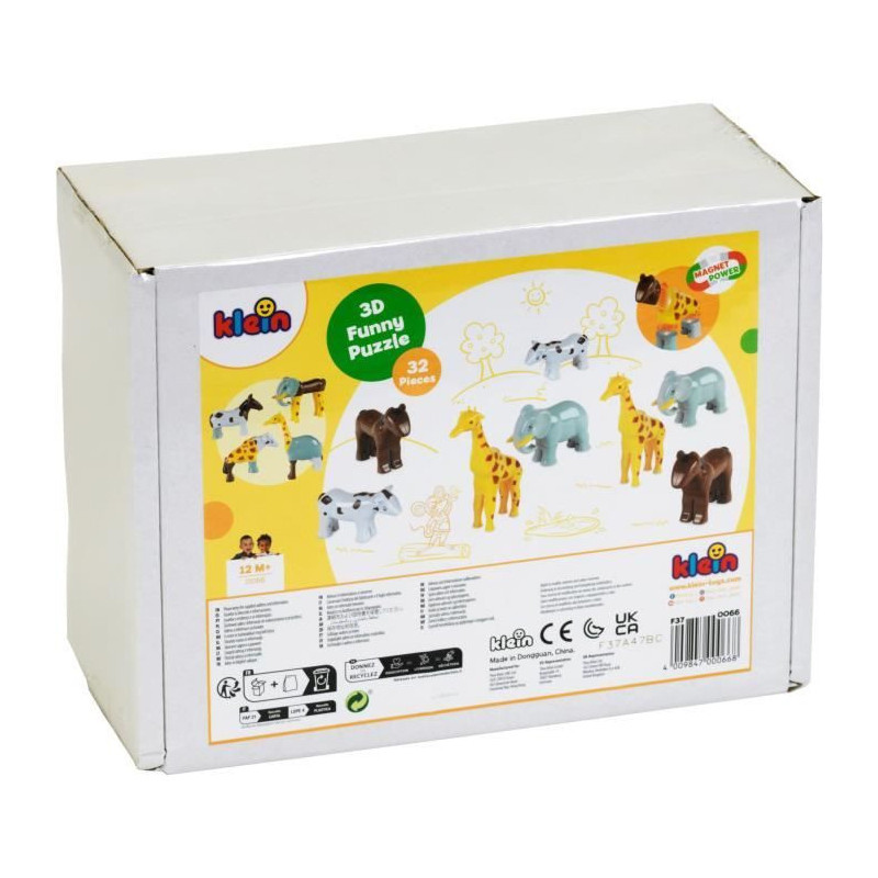 Magnetic Animals - KLEIN - 0066 - 8 Large Funny Animals Puzzle, Closed