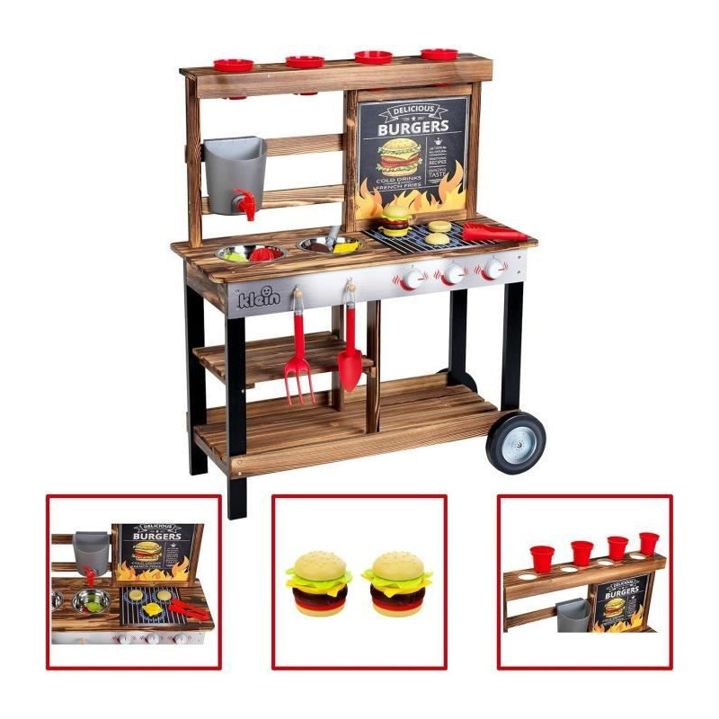Beach picnic wooden summer kitchen with 23 accessories - Klein - 2368