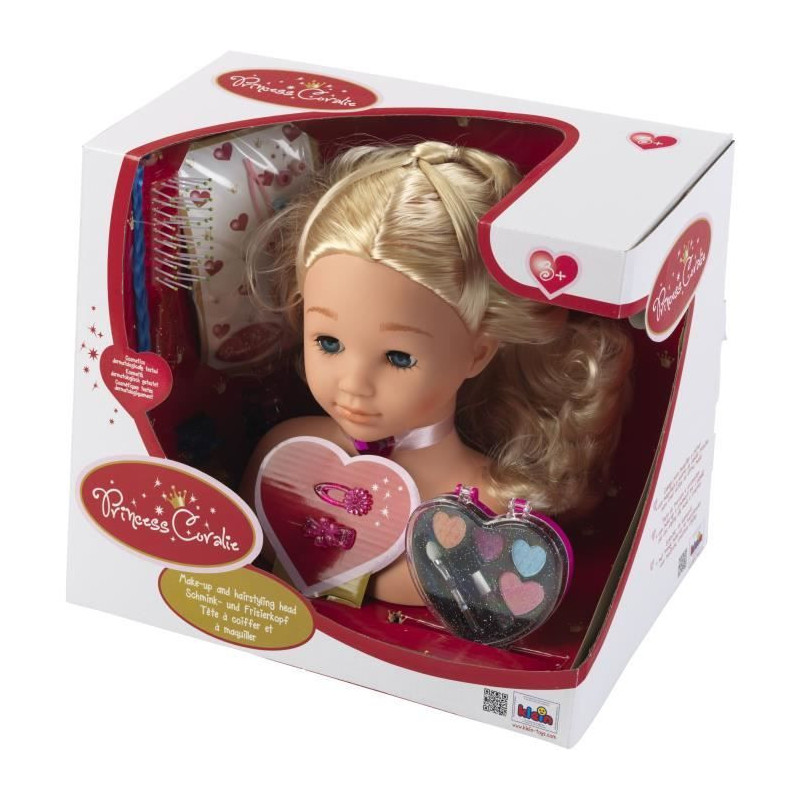 PRINCESS CORALIE Hairdressing and Makeup head with accessories - 25 cm