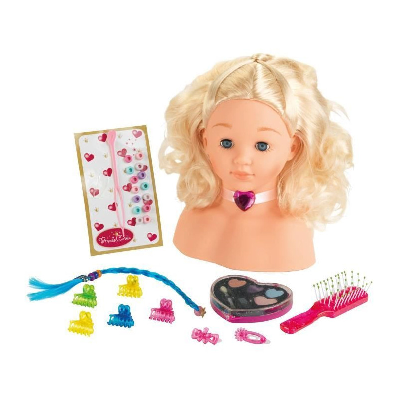 PRINCESS CORALIE Hairdressing and Makeup head with accessories - 25 cm