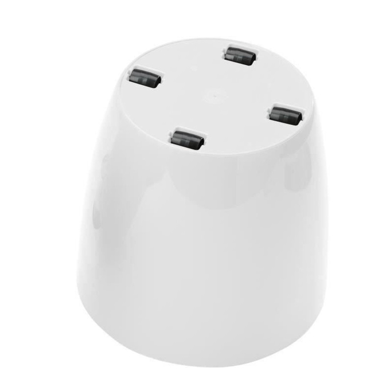 Shiny flowerpot - GARDEN ID - Shiny White with wheels - 35 x 32 cm - C