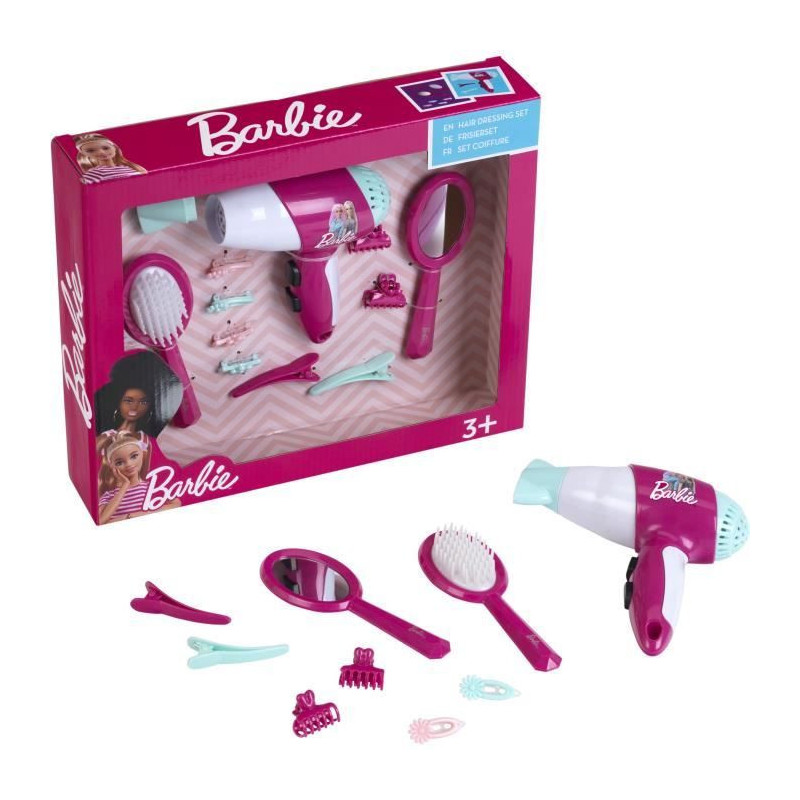 BARBIE - Hairdresser set with hair dryer 7 pieces