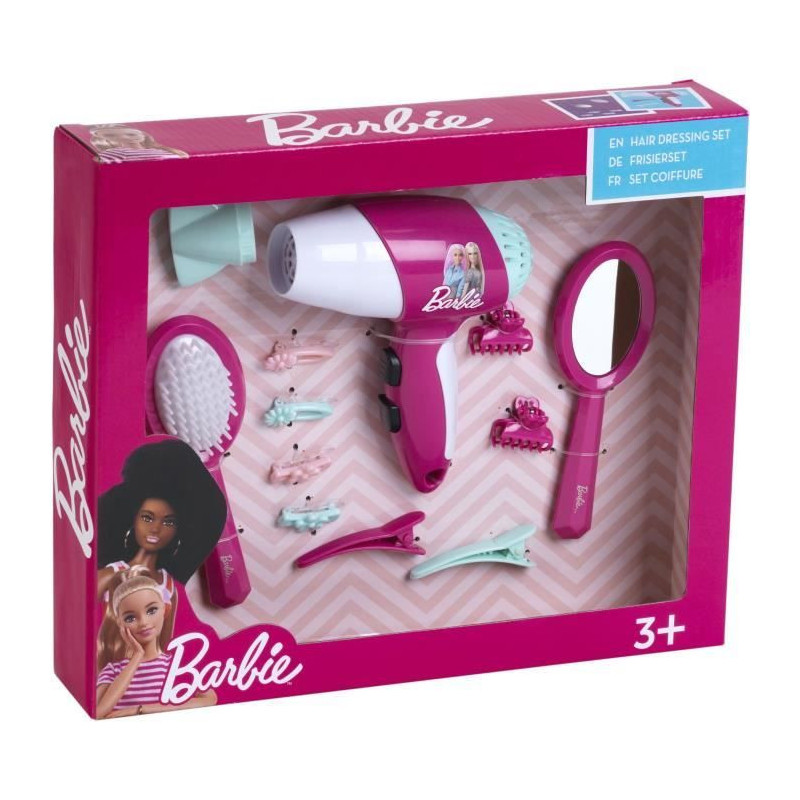 BARBIE - Hairdresser set with hair dryer 7 pieces