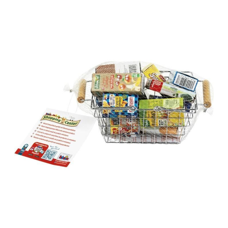 Grocery store toy - KLEIN - Metal shopping basket filled with boxes -