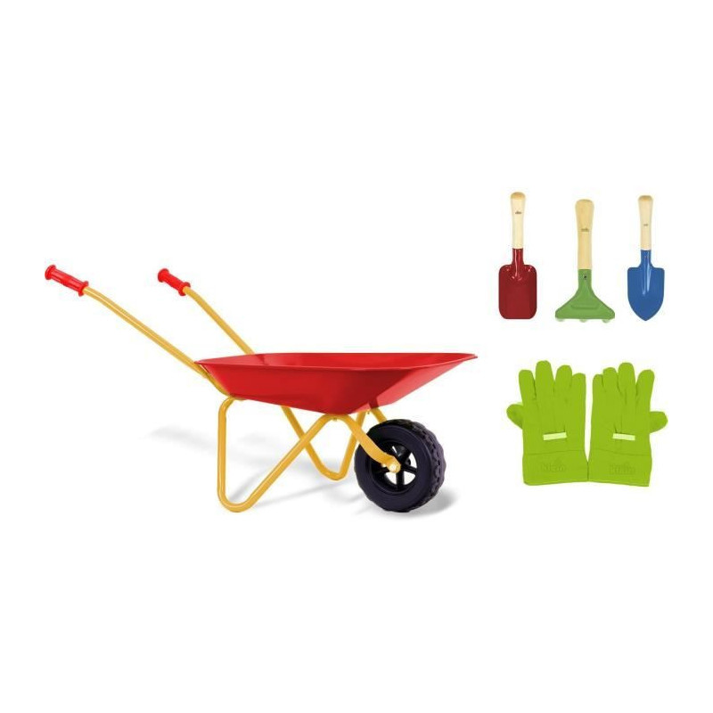 Metal wheelbarrow - KLEIN - 7669 - With 3 tools and 1 pair of gloves -